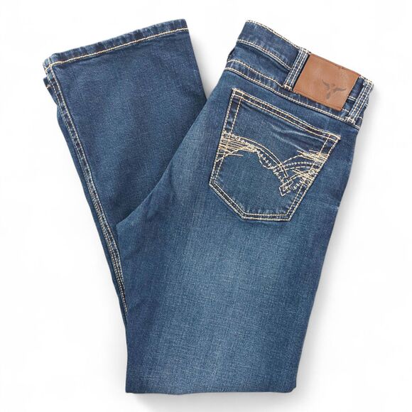 Wrangler 20X Jeans Mens Sz 34 Blue No. 42 Vintage Boot Cut Stretch Western - Picture 11 of 12